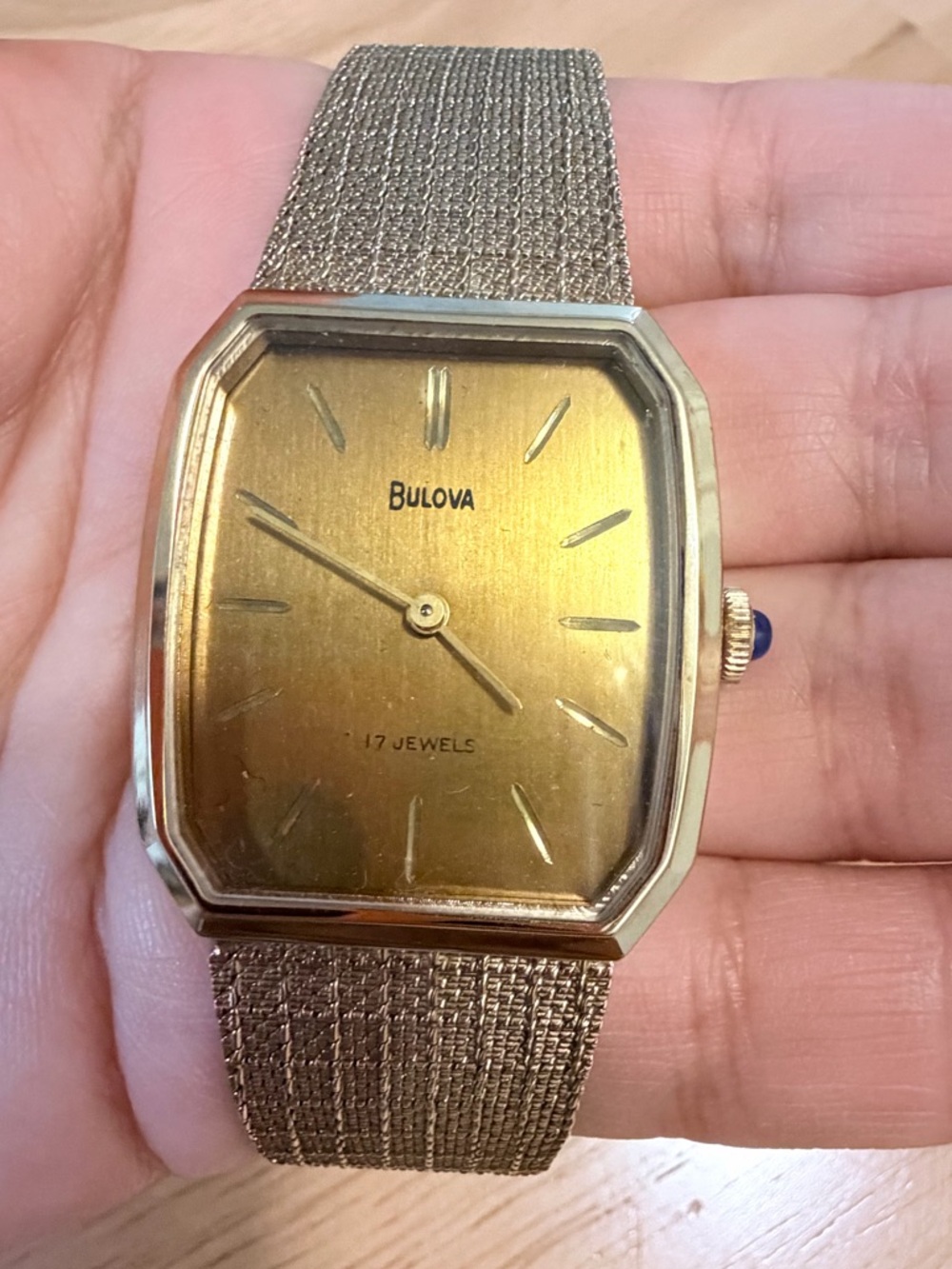 Bulova Gold Tone Rectangular Dress Watch
